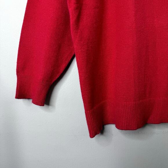 Lane Bryant Red Pullover Sweater Gold Button Shoulder Detail Women's Size 22/24 - Picture 9 of 12